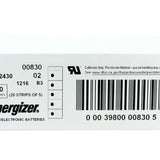 Energizer ECR2430 290mAh 3V Lithium Primary (LiMNO2) Coin Cell Battery - 1 Piece Tear Strip, Sold Individually