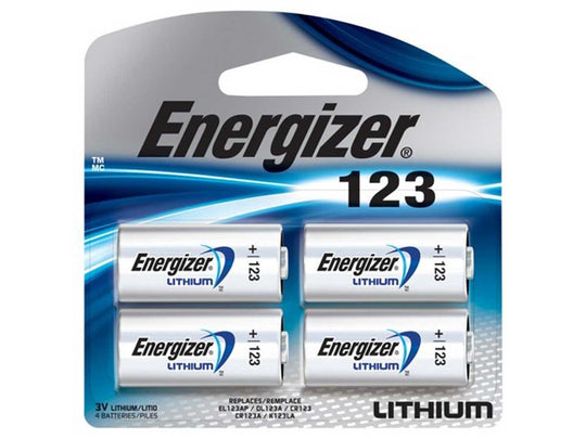 Energizer CR123A 4 Pack - Blister Pack