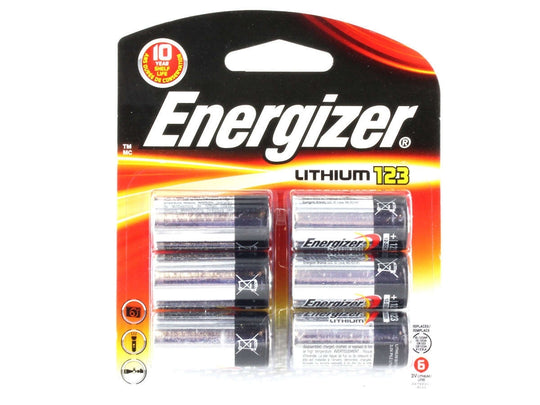 Energizer CR123A 6 Pack - Blister Pack