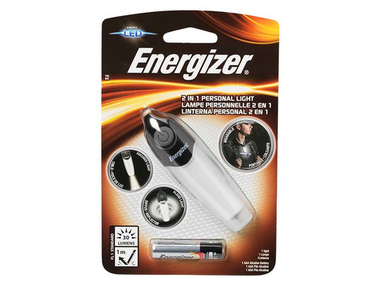 Energizer 2 in 1 Personal Flashlight - 30 Lumens - Includes 1 x AAA Batteries - ENHFPL12E