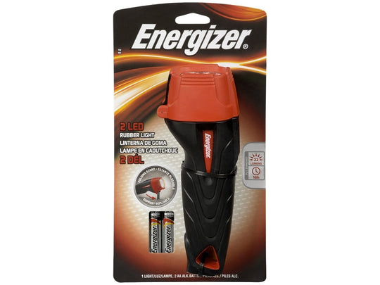 Energizer Rubber LED Flashlight - 22 Lumens - Includes 2 x AAs (ENRUB21E)