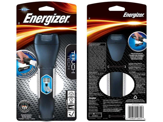 Energizer Touch Tech LED Flashlight - 50 Lumens - Includes 2 x AA Batteries - ENTHH21E