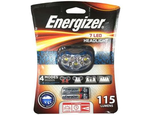 Energizer HD7L33AE 7 LED Headlight - 115 Lumens - Includes 3 x AAA Batteries