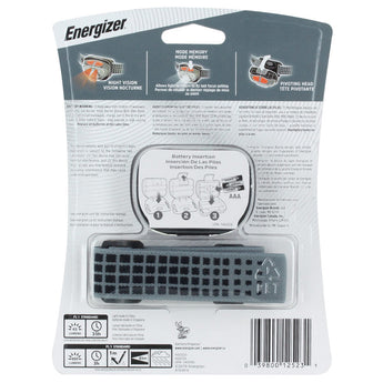 Energizer Vision HD+ Focus LED Headlamp - 400 Lumens (HDD32E), or 315 Lumens with Industrial Strap for Hardhats (HDDIN32E) - Includes 3 x AAAs