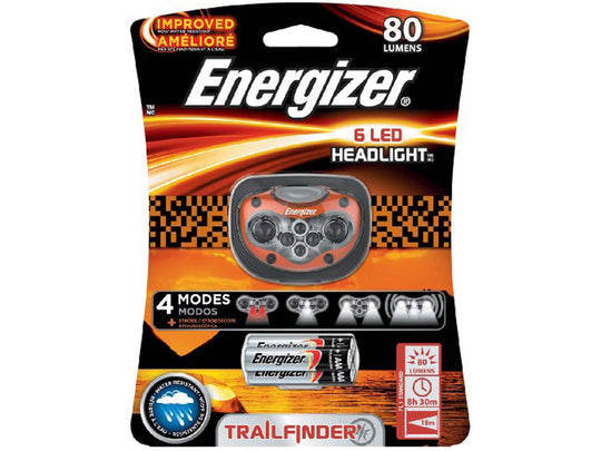 Energizer Trailfinder 6-LED Headlight - 80 Lumens - Includes  3 x AAAs (HDL33AODE)
