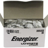 Energizer Ultimate L522 9V Lithium Primary (LiMNO2) Battery with Snap Connector - Individually Wrapped