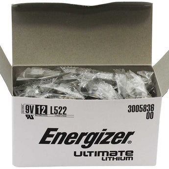 Energizer Ultimate L522 9V Lithium Primary (LiMNO2) Battery with Snap Connector - Individually Wrapped