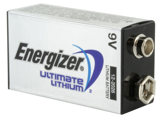 Energizer Ultimate L522 9V Lithium Primary (LiMNO2) Battery with Snap Connector - Individually Wrapped