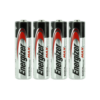 Energizer Max E91 (4SHK) AA 1.5V Alkaline Button Top Batteries - 4 Pack Shrink Wrap