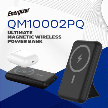 Energizer QM10002PQ 10000mAh Magnetic Wireless Charging Power Bank Informational Slide - QM10002Q Ultimate Magnetic Wireless Power Bank