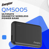 Energizer QM5005 5000mAh Magnetic Wireless Charging Power Bank Informational Slide - QM5005 Ultimate Magnetic Wireless Powerbank