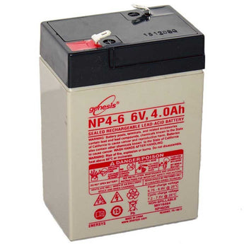 Enersys NP4-6 4Ah 6V Rechargeable Sealed Lead Acid (SLA) Battery - F1 Terminal