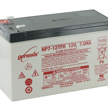 Enersys NP7-12TFR 7Ah 12V Rechargeable Flame Resistant Sealed Lead Acid (SLA) Battery - F1 or F2 Terminal