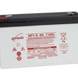 Enersys NP7-6 7Ah 6V Rechargeable Sealed Lead Acid (SLA) Battery - F1 Terminal
