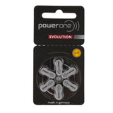 PowerOne Evolution P10 (6PK) Size 10 1.45V Zinc Air Yellow Hearing Aid Batteries - 6 Pack Retail Card