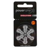 PowerOne Evolution P13 (6PK) Size 13 1.45V Zinc Air Orange Hearing Aid Batteries - 6 Pack Retail Card