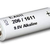 Exell 206A 1611 9V Alkaline Industrial Battery for Pet Collars, Laser Sights - Replaces Eveready 206