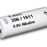 Exell 206A 1611 9V Alkaline Industrial Battery for Pet Collars, Laser Sights - Replaces Eveready 206