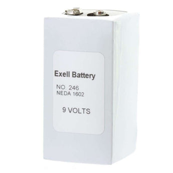 Exell 246 PP6 9V Alkaline Industrial Battery for Radios , Microphone, - Replaces Eveready 246