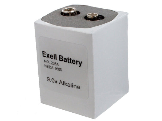 Exell 266 PP7 9V Alkaline Industrial Battery for Transistor Radios - Replaces Eveready 266