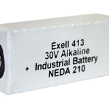 Exell 413A 30V Alkaline Industrial Battery for VOMs, Transistor Radios - Replaces Eveready ER413, BLR123