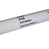 Exell A136 9V Alkaline Industrial Battery for Portable Tachometers, Meters - Replaces Eveready E136N, E625N