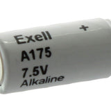 Exell A175 1501 7.5V Alkaline Industrial Battery for Pet Collars, Gun Scopes, Microphones - Replaces EN175A