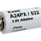Exell A24PX EPX24 3V Alkaline Industrial Battery for Polaroid Cameras - Replaces Eveready 532