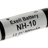 Exell NH10 750mAh 12V Nickel Metal Hydride (NiMH) Rechargeable Camera Battery for Rollei E36RE Flash