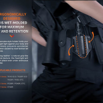 Fenix ALP-20 Open Top Leather Holster for the TK, PD and HT Series Flashlights