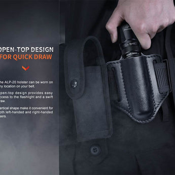 Fenix ALP-20 Open Top Leather Holster for the TK, PD and HT Series Flashlights