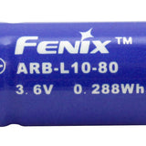 Fenix ARB-L10-80 10180 80mAh 3.6V Unprotected Lithium Ion (Li-ion) Button Top Battery
