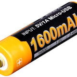 Fenix ARB-L14U 14500 1600mAh 1.5V Lithium Ion (Li-ion) Button Top Battery with Micro USB Charging Port - Clam Shell