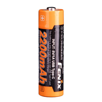 Fenix ARB-L14 14500 2200mAh 1.5V Lithium Ion (Li-ion) Button Top Battery with Micro USB Charging Port