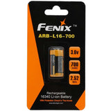 Fenix ARB-L16 16340 700mAh 3.7V Protected Lithium Ion (Li-Ion) Button Top Battery for PD25 and PD22UE Flashlights - Retail Packaging