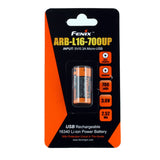 Fenix ARB-L16-700UP High Discharge 16340 700mAh 3.6V Lithium Ion (Li-ion) Button Top Battery with Micro USB Charging Port - Retail Card