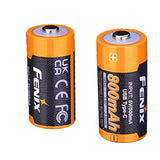 Fenix ARB-L16-800UP High Discharge 16340 800mAh 3.6V Lithium Ion (Li-ion) Button Top Battery with USB-C Charging Port - Retail Card