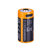 Fenix ARB-L16-800UP High Discharge 16340 800mAh 3.6V Lithium Ion (Li-ion) Button Top Battery with USB-C Charging Port - Retail Card