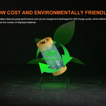 Fenix ARB-L16-950P High Performance 16340 950mAh 3.6V Protected Lithium Ion (Li-ion) Button Top Battery