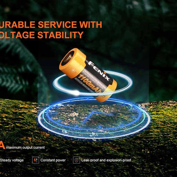 Fenix ARB-L18-1100 18350 1100mAh 3.6V Protected Lithium Ion (Li-ion) Button Top Battery