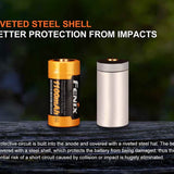 Fenix ARB-L18-1100 18350 1100mAh 3.6V Protected Lithium Ion (Li-ion) Button Top Battery