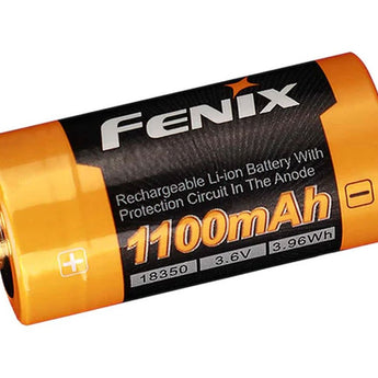 Fenix ARB-L18-1100 18350 1100mAh 3.6V Protected Lithium Ion (Li-ion) Button Top Battery