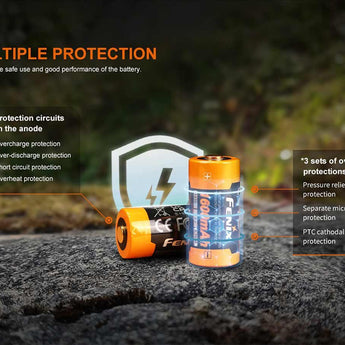 Fenix ARB-L18-1600 18350 1600mAh 3.6V Protected Lithium Ion (Li-ion) Button Top Battery