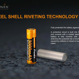Fenix ARB-L18-3000P 18650 3000mAh 3.6V Protected Lithium Ion (Li-ion) Button Top Battery - Clam Shell
