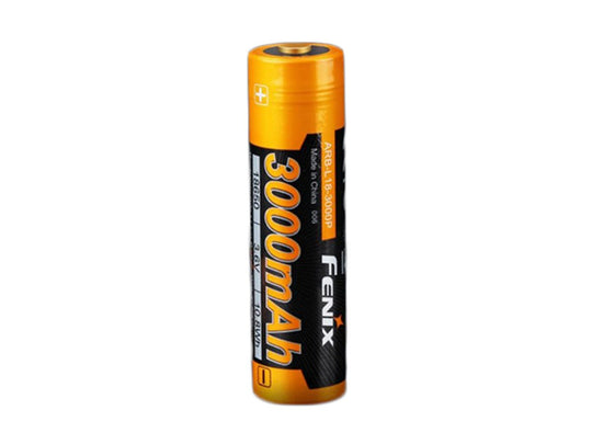 Fenix ARB-L18-3000P 18650 3000mAh 3.6V Protected Lithium Ion (Li-ion) Button Top Battery - Clam Shell