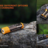 Fenix ARB-L18-3400U V3.0 18650 3400mAh 3.6V Protected Lithium Ion (Li-ion) Button Top Battery with Built-In USB-C Charging Port