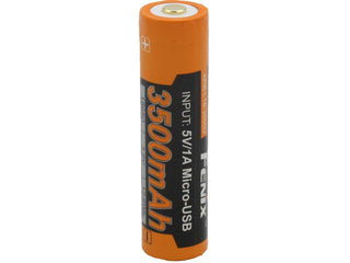 Fenix ARB-L18U 18650 3500mAh 3.6V Protected Lithium Ion (Li-ion) Button Top Battery with Micro USB Charging Port - Clam Shell
