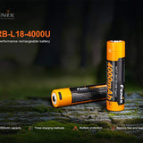 Fenix ARB-L18-4000U 18650 4000mAh 3.6V Protected Lithium Ion (Li-ion) Button Top Battery with Built-In USB-C Charging Port