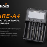Fenix ARE-A4 Multi-Functional 4 Bay Smart Charger for Li-ion, NiMH, and NiCd Batteries