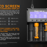 Fenix ARE-A4 Multi-Functional 4 Bay Smart Charger for Li-ion, NiMH, and NiCd Batteries